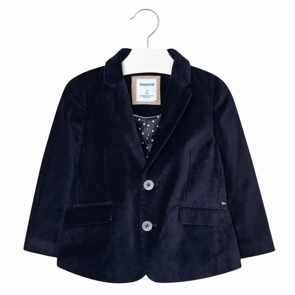 Mayoral Velvet Blazer Jacket Navy Blue NWT